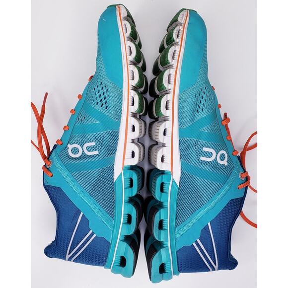 ON CLOUD ON Running Wms. 7 Cloudflow Performance Sneakers Shoes Atlantis/Flame - Picture 10 of 13